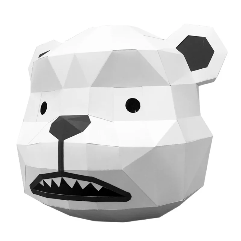 قبل قطع بيبو الأبيض الدب القطبي قناع ورقة نموذج ، ثلاثية الأبعاد أنيمي ورق كرافت ، زي تأثيري الطرف ، اليدوية DIY بها بنفسك اوريغامي الحرفية RTY142 #6