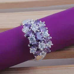 Luxury Women Oval Cut Zircon Rings for Wedding Engagement Promise Bridal Set Jewelry