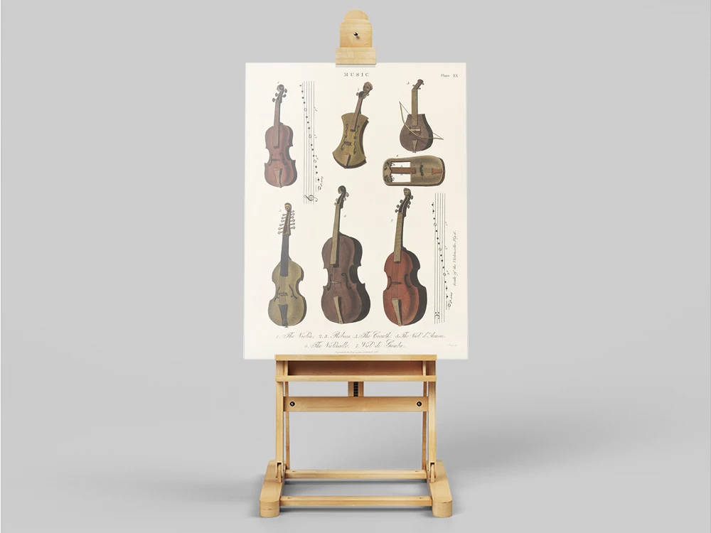 Vintage Musical Instruments Antique Violin Viola Cello Collection Posters and Prints Retro Wall Art Canvas Painting Home Decor