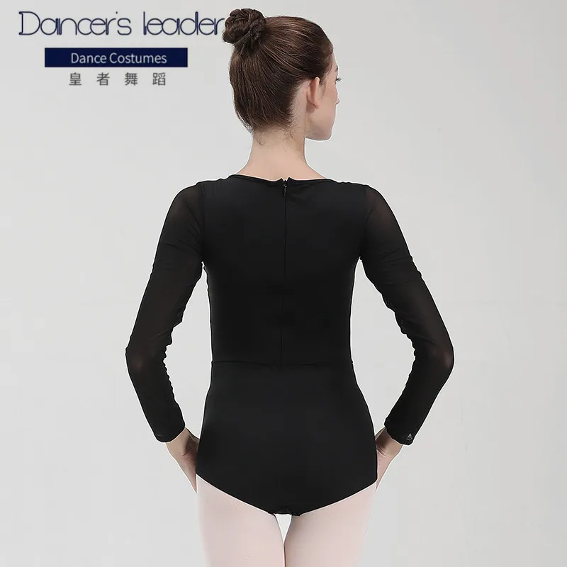 Ballet Dance Leotard For Woman Sexy Swimsuit Round Neck Long Sleeve Zipper Gymnastics Leotard Ballerina Danceewear Costume