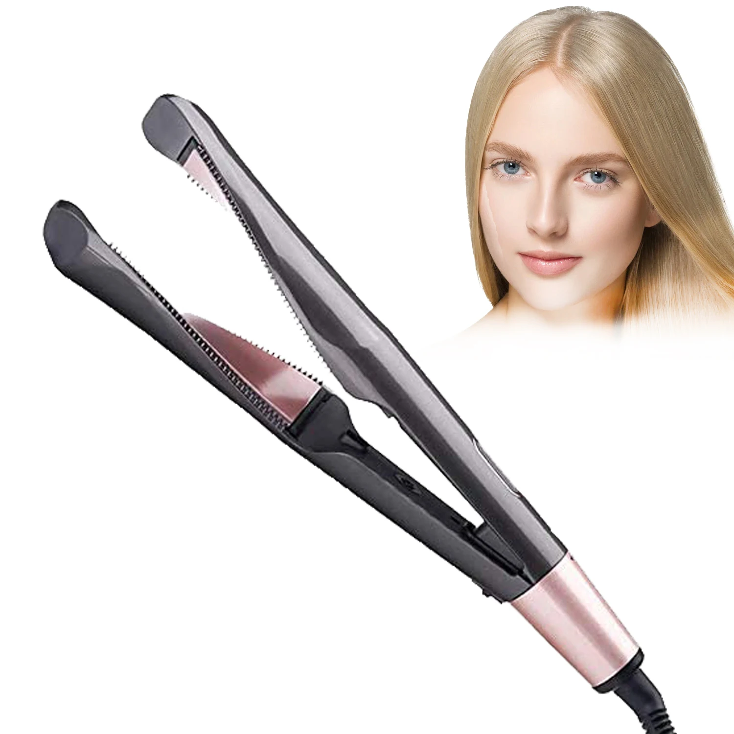 2 in 1 Hair Straightener And Curler Twist Straightening Curling Iron Professional Negative Ion Fast Heating Styling Flat Iron