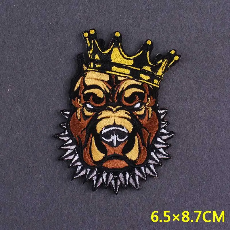 Punk Animals Embroidered Patches For Clothing Stripes Applique DIY Orangutan Patch Iron On Patches On Clothes Badges Decor