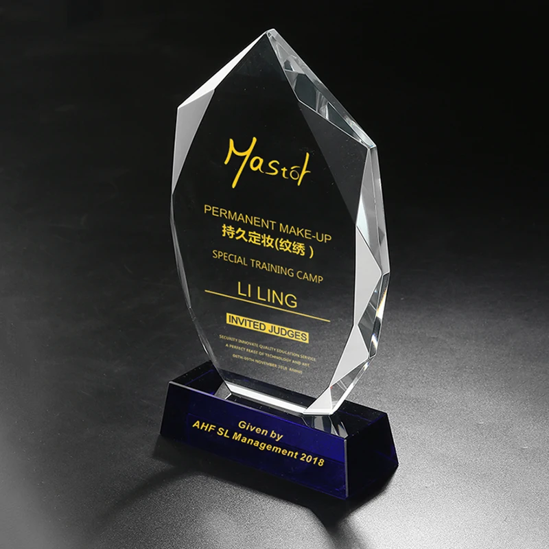 Crystal Trophy Movie and TV Stars Awards Matches Champions Awards Cup Free Custom Engraving of LOGO Text Home Decoration