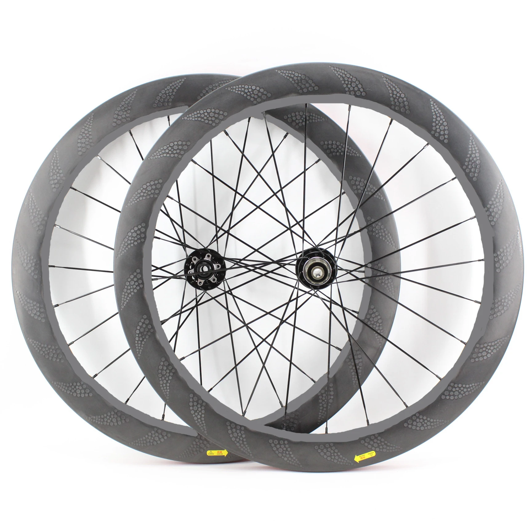 

New 454 700C 58mm 65mm Road Bike Full Carbon Fibre Dimpled Clincher Rims Wheelset Disc Brake Thru Axle Hubs 791/792