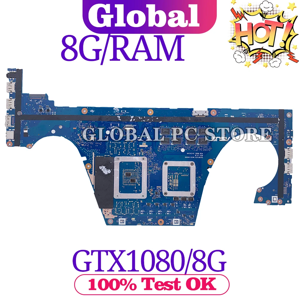 Imagem -03 - Kefu-placa-mãe Portátil Portátil para Asus Gx501v Gx501vi Gx501vik Gx501vsk Gtx1080 8g I77700hq 8g Ram