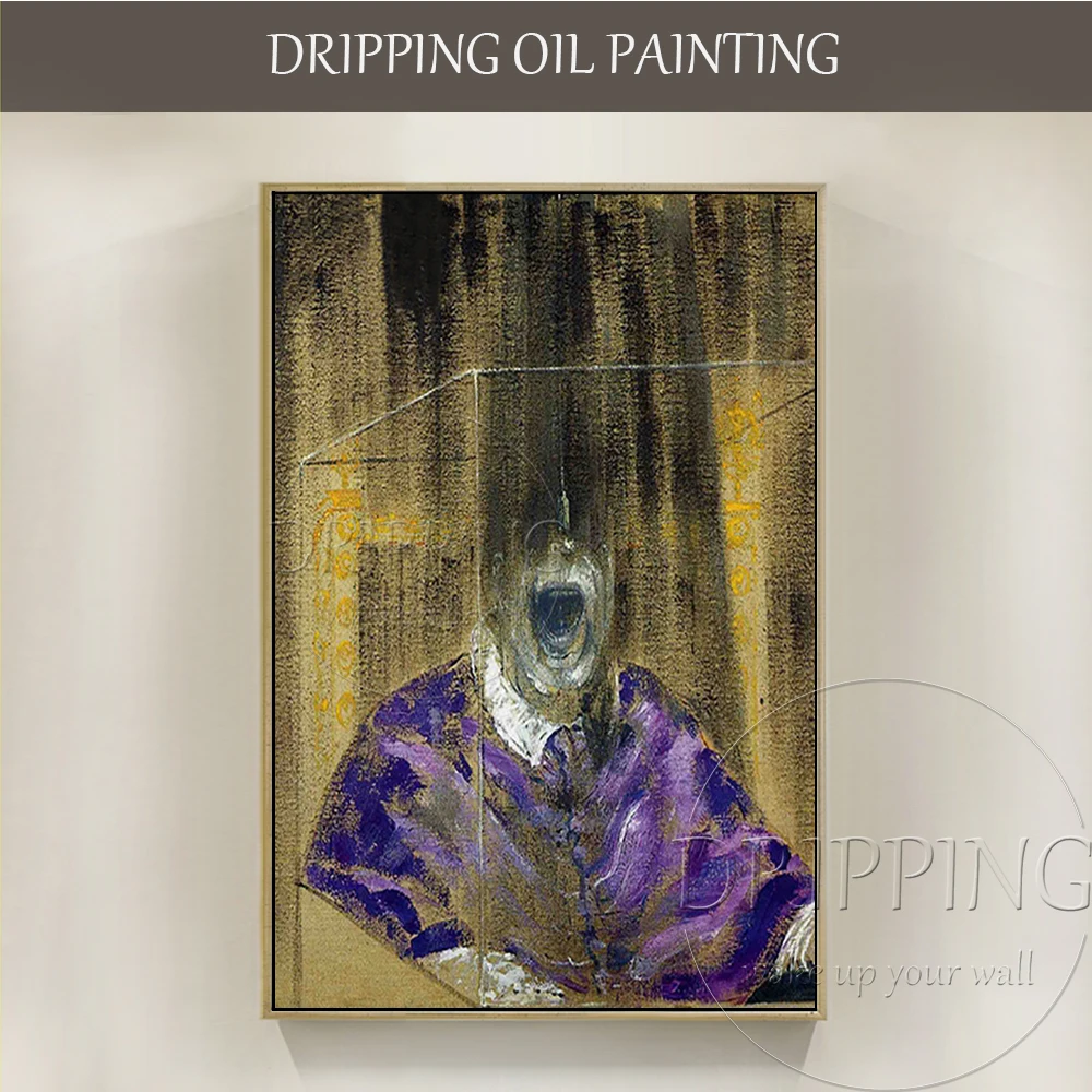 Artist Pure Hand-painted Unique Wall Art Shout Head Oil Painting on Canvas Reproduce Francis Bacon Art for Home Modern Artwork