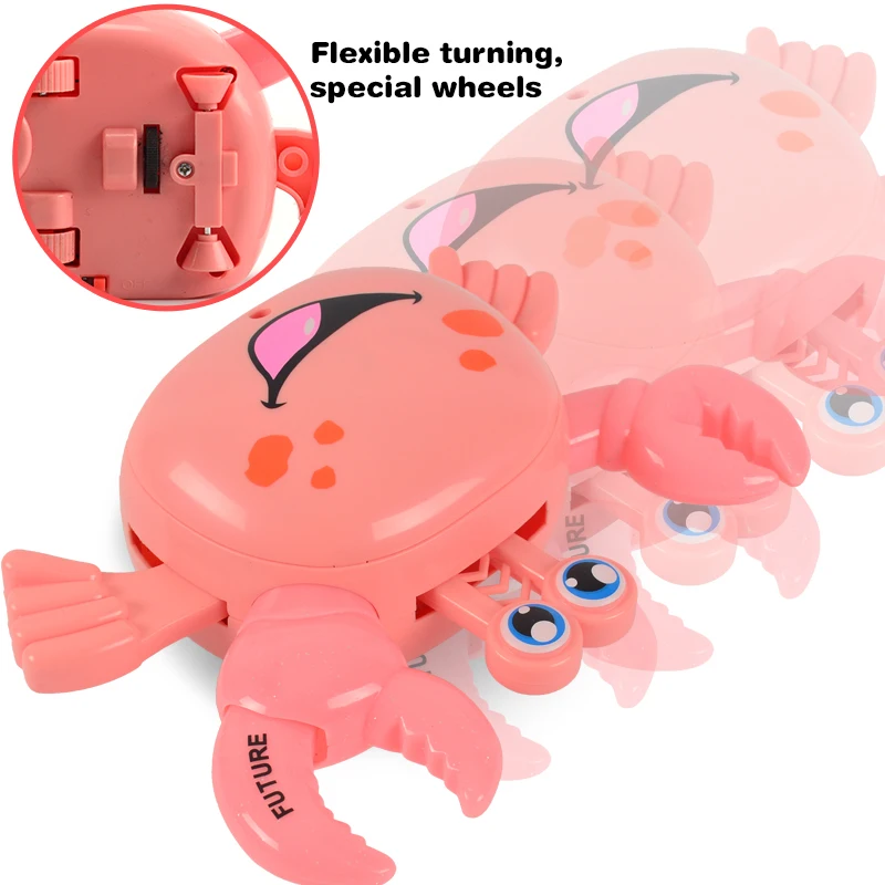 Novelty Electric Crab Toys Automatic Turning Luminous Crab With Music Baby Eletric Animal Educational Toys For Children Gifts