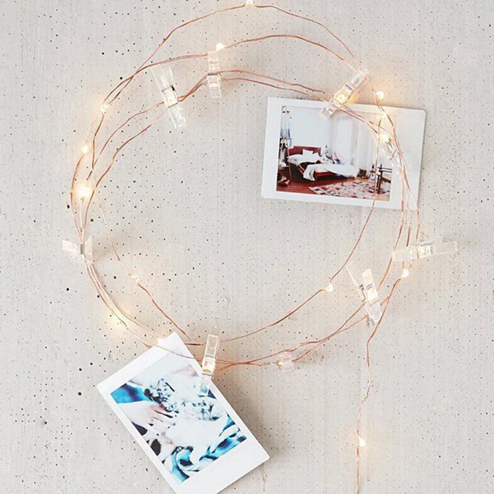 Led Foto Clip Lamp Helder String Licht Opknoping Plastic Decoratief Licht Mini String Licht, 2M 20 Clips