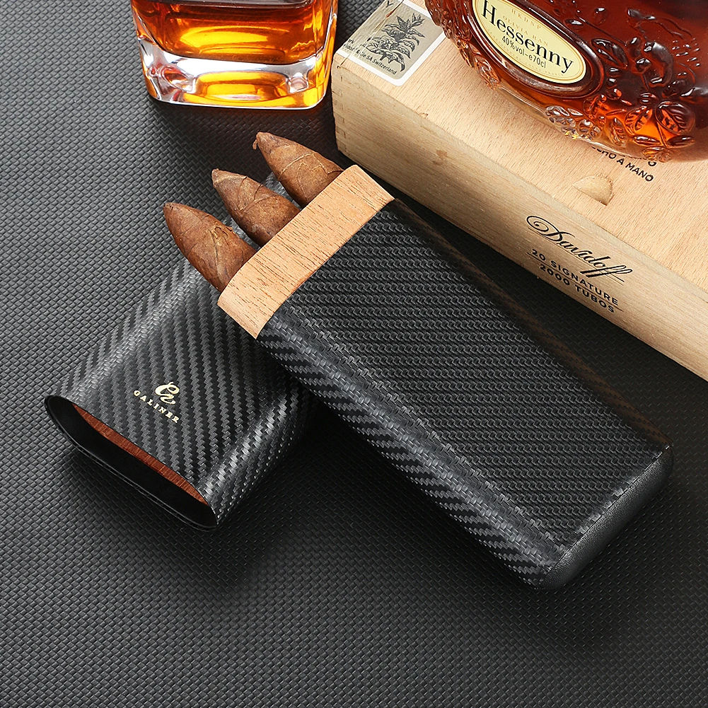 GALINER Travel Humidor Cigar Box Portable Home Accessories Cedar Wood Case Tobacco Tube Outdoor Tube Luxury