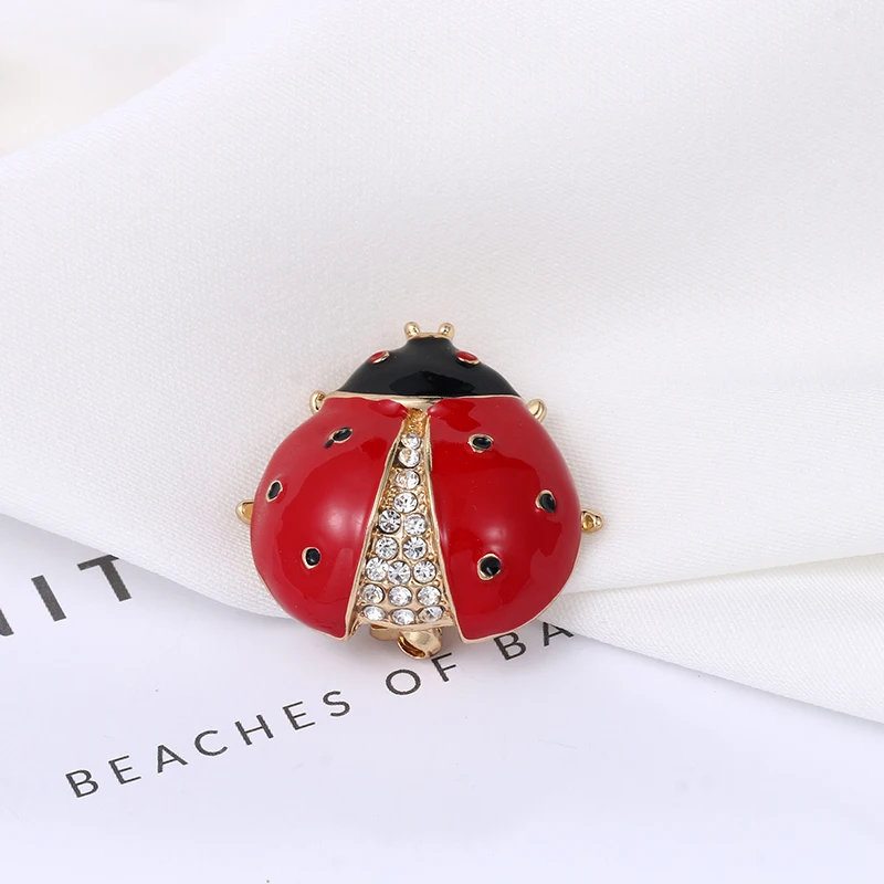 Baiduqiandu Brand New Arrival Enameled Ladybird Brooch Lapel Pins Apparel Jewelry Accessories