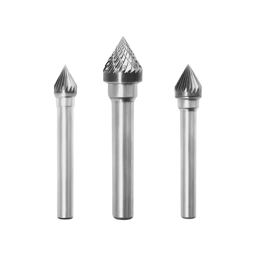 6mm Carbide Rotary File Cross Teeth 60° Conical Type J JX1210M06 Tungsten Steel Rasp Milling Cutter Grinding Point Trimming Burr