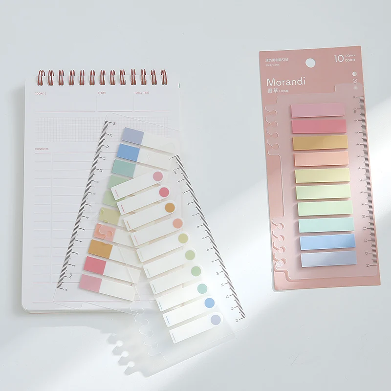 200 pcs Morandi Color PET Loose-leaf Index Sticker Set to do list Accessories Post Mark Sticky Note Stationery Water Proof