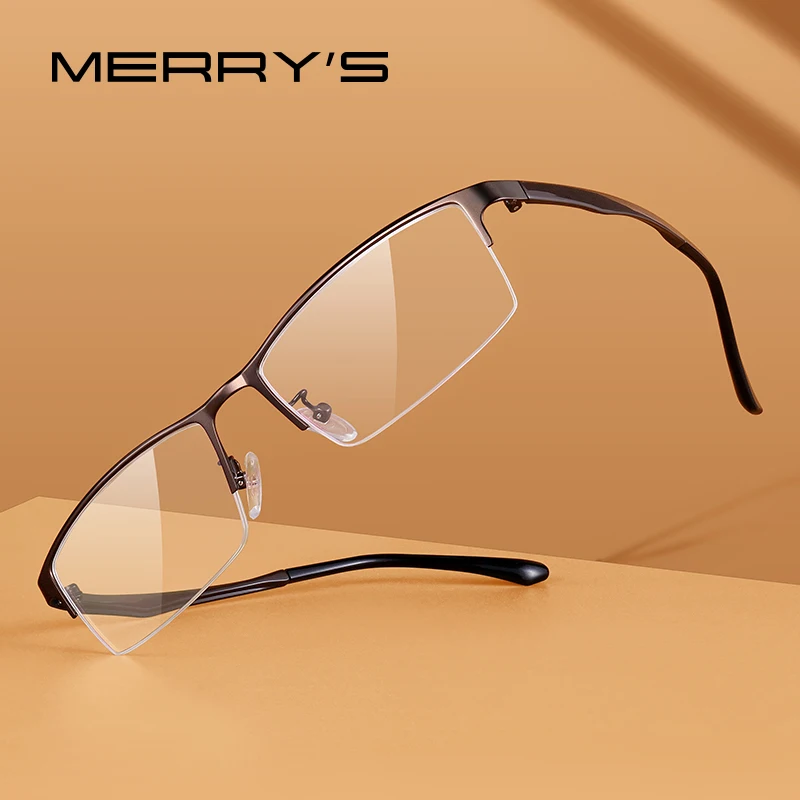 

MERRYS DESIGN Titanium Alloy Men Glasses Frame TR90 Legs Myopia Prescription Eyeglasses Half Optical Frame Business Style S2201