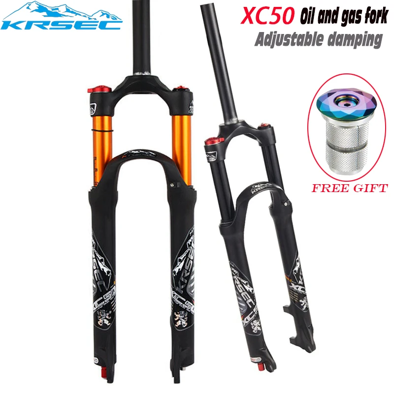 KRSEC Mountain Bike Air Supension 26/27.5/29Inch MTB Bicycle Accessories MTB Air Suspension fork shock absorbing suspension fork