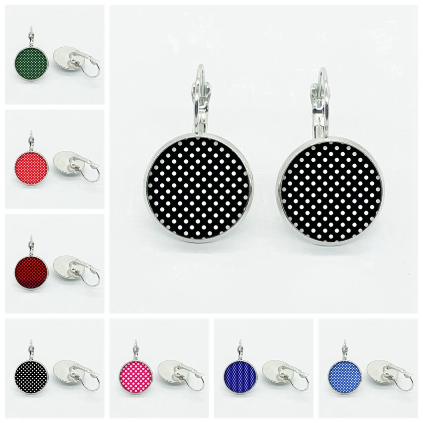 

Multicolor Round Dot Earrings Personality High Quality Dome Glass Dot Earrings Women Gift Accessories Wholesale