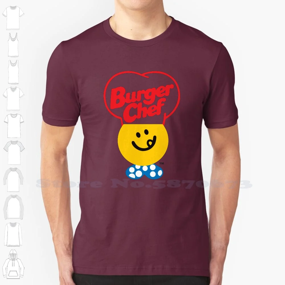 Burger Chef Tshirt - Defunct Company Logo - Burger Joint Tshirt - Old Burger Company 100% Cotton T-Shirt Burger Chef Burger