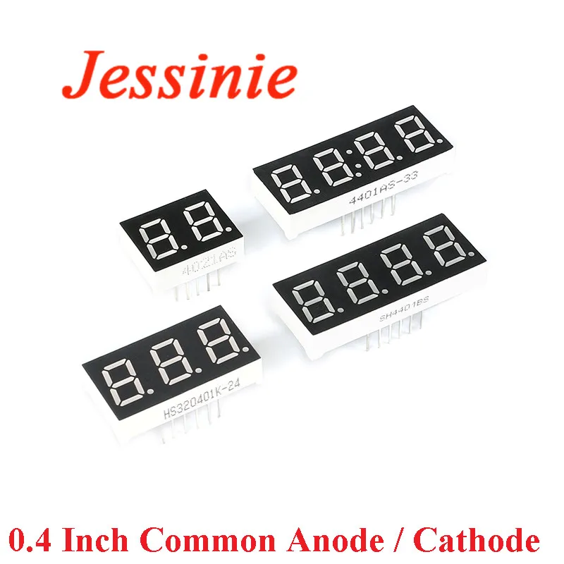 20 Stück/1 Stück 0,4 Zoll digitale Röhre LED-Anzeige 2 Bit 3 Bit 4 Bit Uhr gemeinsame Anode Kathode 0,4 Zoll 7 Segment LED DIY rote Platine 0,40