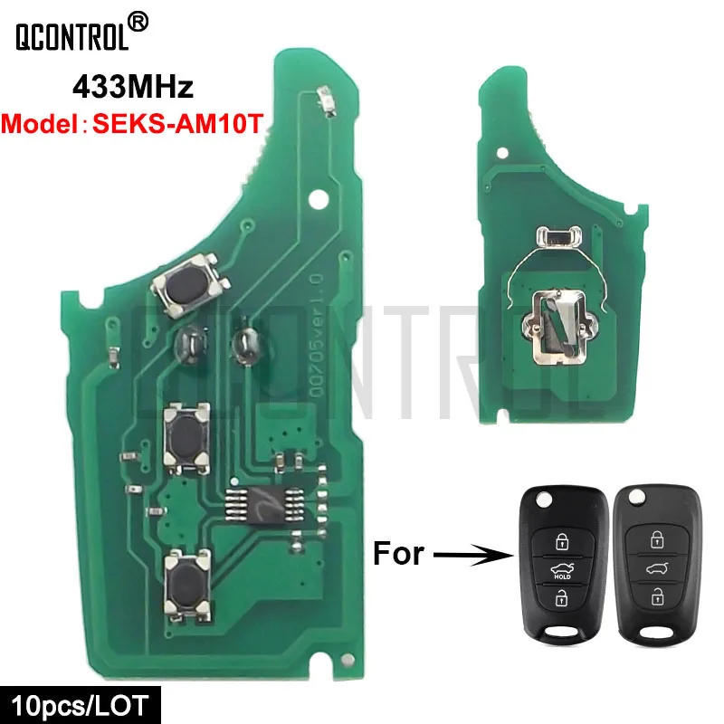 

QCONTROL Car Remote Key Electronic Circuit Board for HYUNDAI SEKS-AM10Tx CE0678 433-EU-TP SCK Vehicle Control Alarm 433MHz