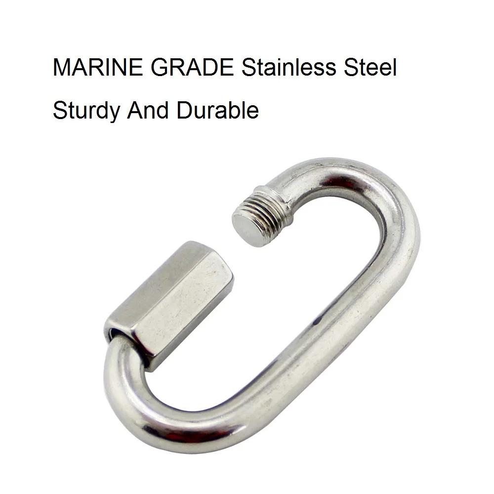 1PCS Quick Link Stainless Steel 304 Chain Connector Heavy Duty D Shape Locking Looks for and Outdoor Equipment