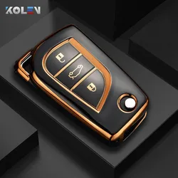 Funda de TPU con tapa para llave de coche, carcasa Fob para Toyota Hilux Corolla RAV4 Yaris Avensis Aygo Verso Scion TC Auris, accesorios