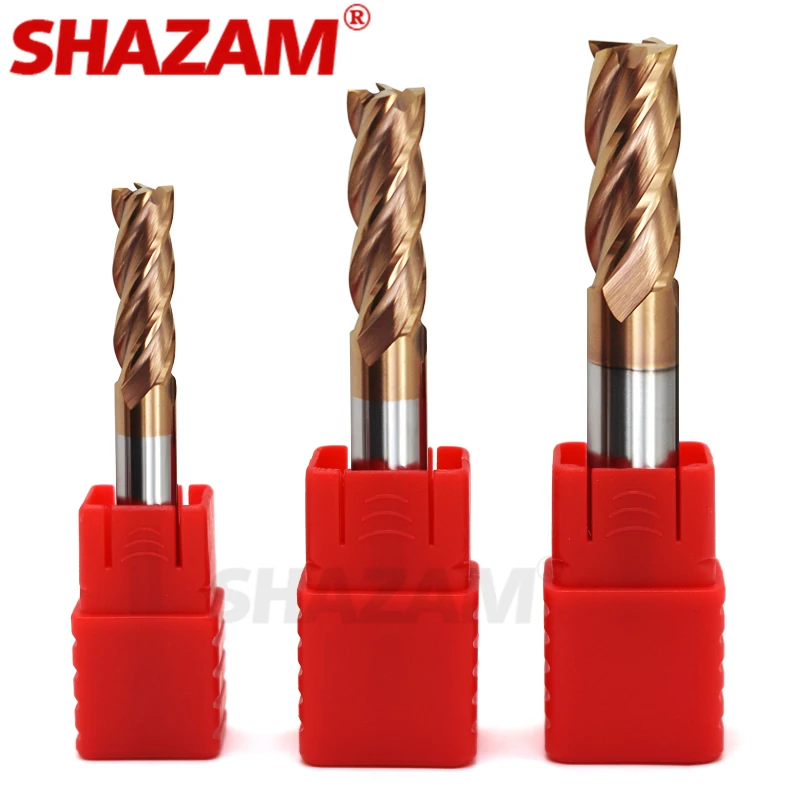 Shazam Milling Cutter Machine Tools Revestimento da Liga Ferramenta de Aço Tungstênio Cnc Maching Hrc55 Endmill 11