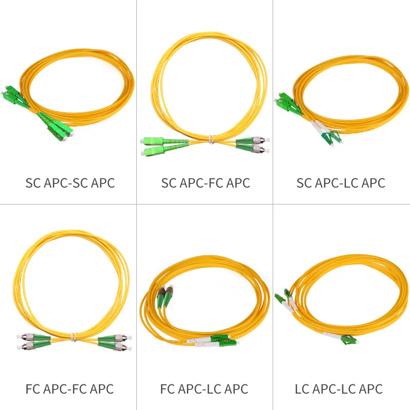 50 PCS/LOT Optical fiber patch cord 3m 9/125 652D Duplex SC/APC FC/APC LC/APC Pigtail FTTH CATV Optic patch cord