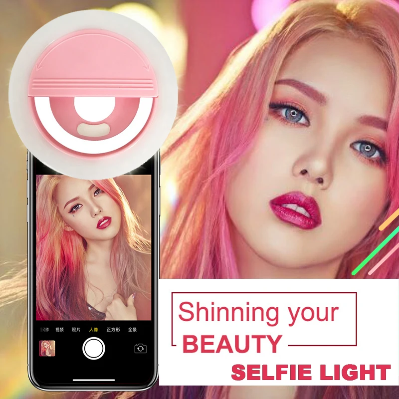 

10 PCS Mini LED Selfie Ring Light Selfie Flash Light For Xiaomi iPhone Samsung Mobile Phone 36 LED Bright Bulbs Adjustable Light
