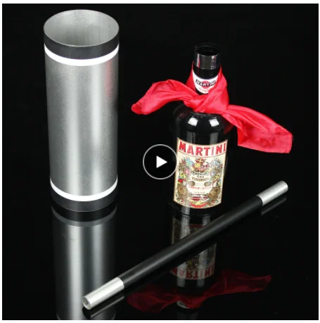 Cane Silk and Bottle Magic Tricks Silk Vanish Bottle Appear From Empty Tube Magia Magician Stage Illusions Gimmick Mentalism