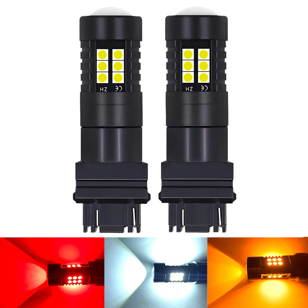 2PCS 1156 P21W LED BA15S PY21W BAU15S White Bulb 7443 T20 W21/5W P27/7W LED 1157 BAY15D P21/5W Lamp for Auto Turn Signal Lights