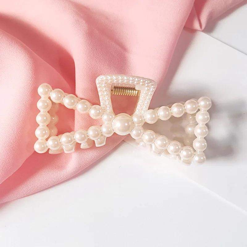 2021 New Fashion Exquisite Medium Small Pearl Geometric Hairpin Hair Crab Hair Claws Women Girl Hair Accessories Headwear