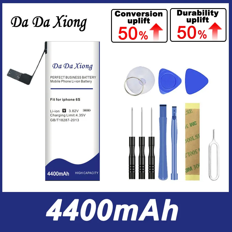 DaDaXiong 4400mAh Battery For iPhone 6S iPhone6s Bateria Free Tools for iphone 11 100set battery adhesive strip sticker