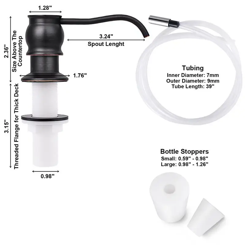 Samodra Liquid Soap Dispensers With Extension Tube Brass Pump Head For Kitchen Accessorie Metal Check Valve Black Dispenser Soap