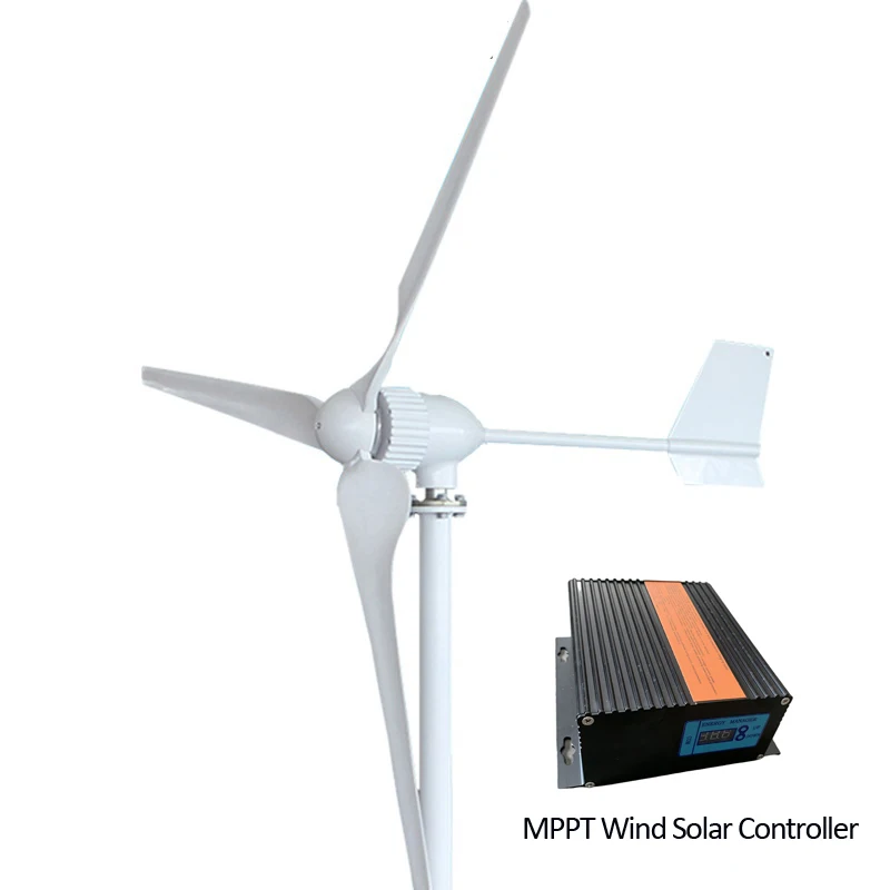 RECOMMEND 1500W Wind Turbine 3 Blades 1500MM Low Noise Windmill 48V 24V 1.5KW MPPT Wind Solar Hybrid Controller with CE JSBCXNY