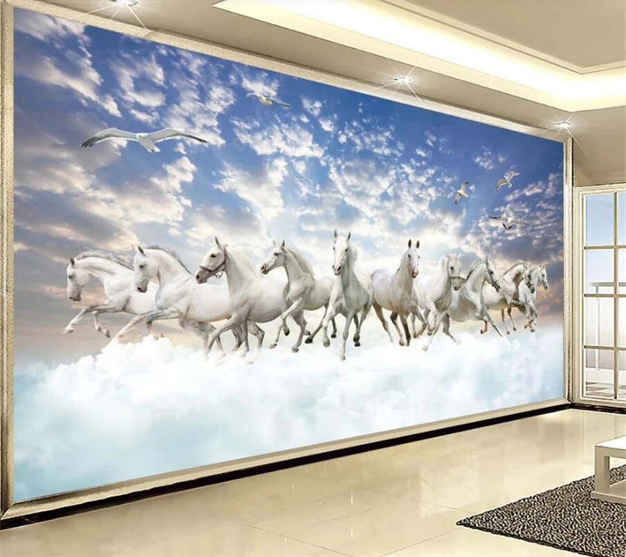 

wellyu Customized large-scale mural costume stereo picture showing Wanma Pentium Tianmaxing blank horse background wallpaper