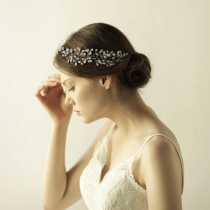 O846 Ziemlich perle kristall frauen stilvolle hairband stirnband luxus mode braut haarband haar zubehör für hochzeit