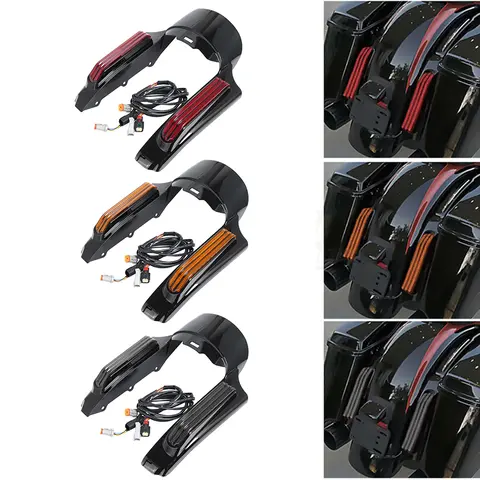 Motorcycle LED Light Rear Fender Extension Fascia Set For Harley Touring Electra Street Glide Road King FLHR FLTRX 2014-2022