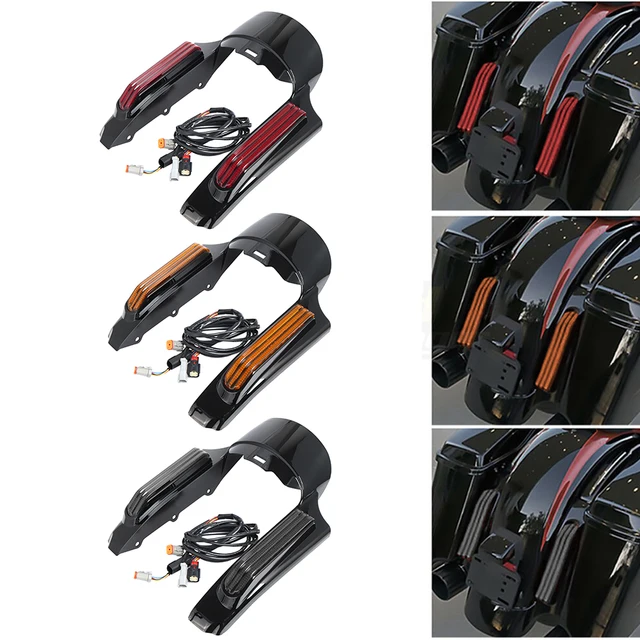 Motocyklowy zestaw przedłużający tylny błotnik LED do Harley Touring Electra Street Glide Road King FLHR FLTRX 2014-2022