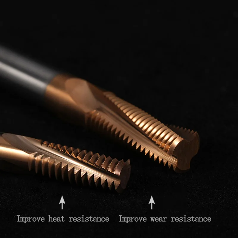 HRC 60 CNC Carbide Thread Milling Cutter Single/3/Full tooth M1 M1.2 M1.4 M1.6 M1.8 M2 Machine end Mill Cutters M10 M12 M14 M16