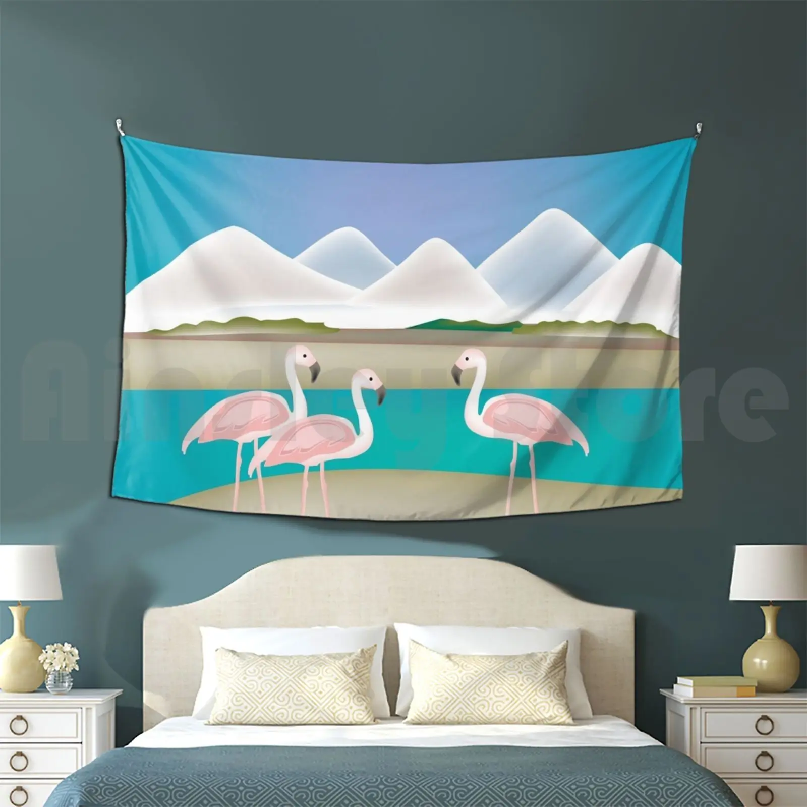 Bonaire-Skyline Illustration By Loose Petals Customized Tapestry Bonaire Cities City Scapes Skyline