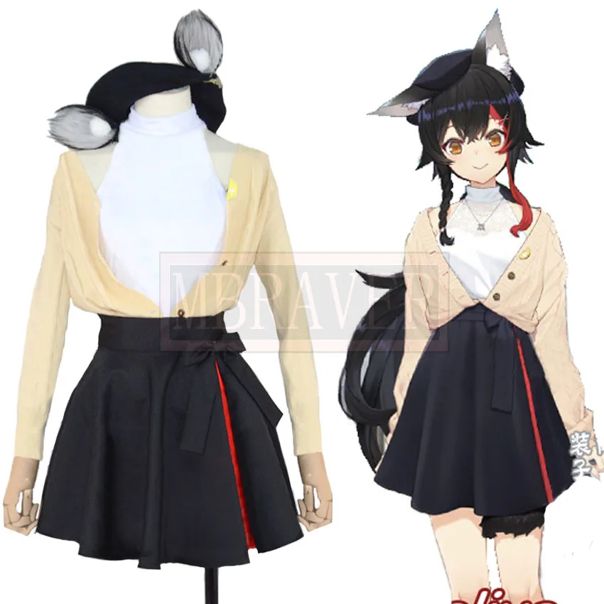 

VTuber Hololive Okami Mio Ookami Mio Cosplay Costume Halloween Christmas Party Uniform Custom Made Any Size