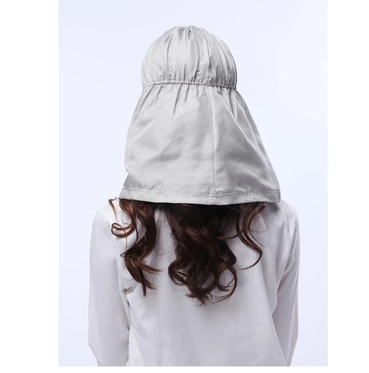 Máscara de fibra de plata resistente a la radiación de red INSAHO genuina, protección contra la radiación del ordenador, gorra de arco para mujeres