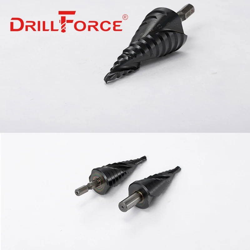 Imagem -06 - Drillforce Cobalto Passo Broca Bits Hssco M35 Tiain Espiral Reta Sulcada Hex Rápida Mudança Haste Cortador de Furo de Aço Inoxidável