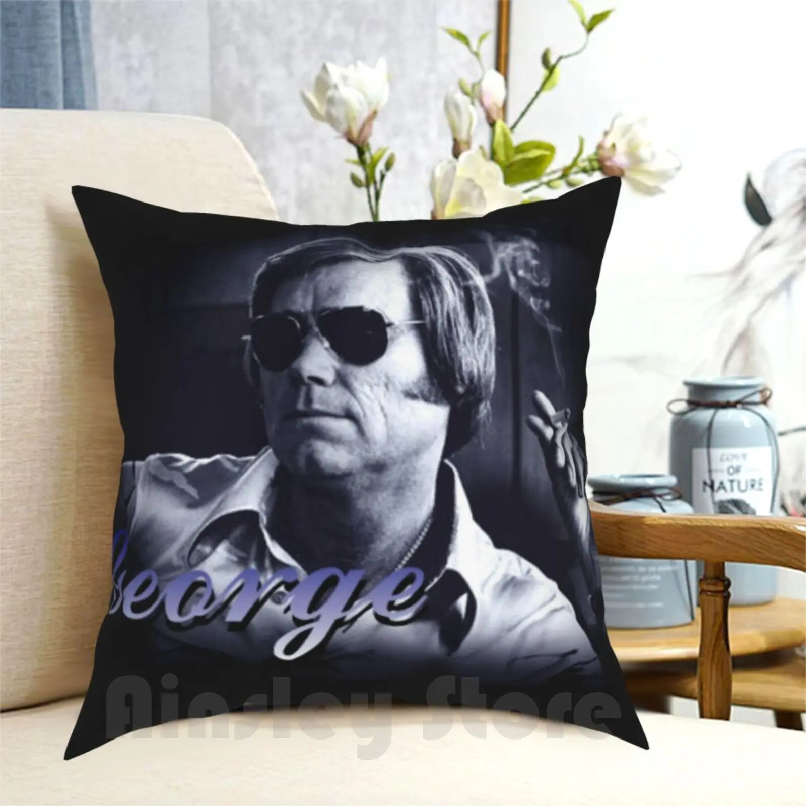 George Tribute Pillow Case Printed Home Soft Throw Pillow George Jones Jorge Country Western Music Singer Crooner