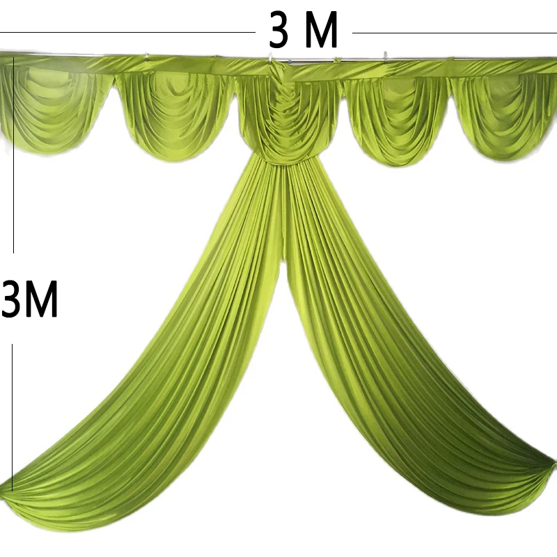 Tanmeluo 3M Width Custom Color Ice Silk Drape Swag Decoration Event Party Wedding Backdrop Curtain Swag Stage Background Drapery