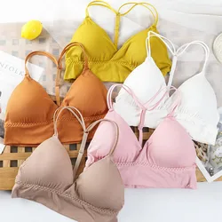 Women Tube Top Cotton Bra Crop Top Seamless Underwear Female Push Up Bra Y-Shape Back Bralette Sexy Lingerie Bandeau Top