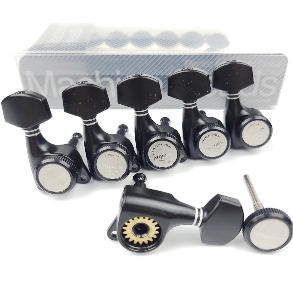 1 Set Guitar Locking Tuners Electric Guitar Machine Heads Tuners Lock String Tuning Pegs Black Made in Korea