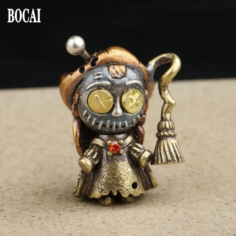 BOCAI New 2023 Trendy Real S925 Silver Jewelry Personality Cartoon Dolls Pendants for Men and Women Retro Fashion Couple Jewelry