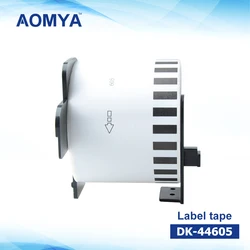 AOMYA-rollo de cinta de etiquetas, cinta de DK-44605, 62mm x 30,48 m, continua, Compatible con Brother, goma/papel, negro sobre amarillo, 1 unidad