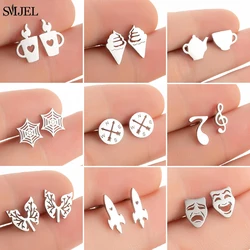 Punk Stainless Steel Earrings for Women Fashion Jewelry 2026 Lighter Compass Expression Lung Rocket Earring Weird Christmas Gift