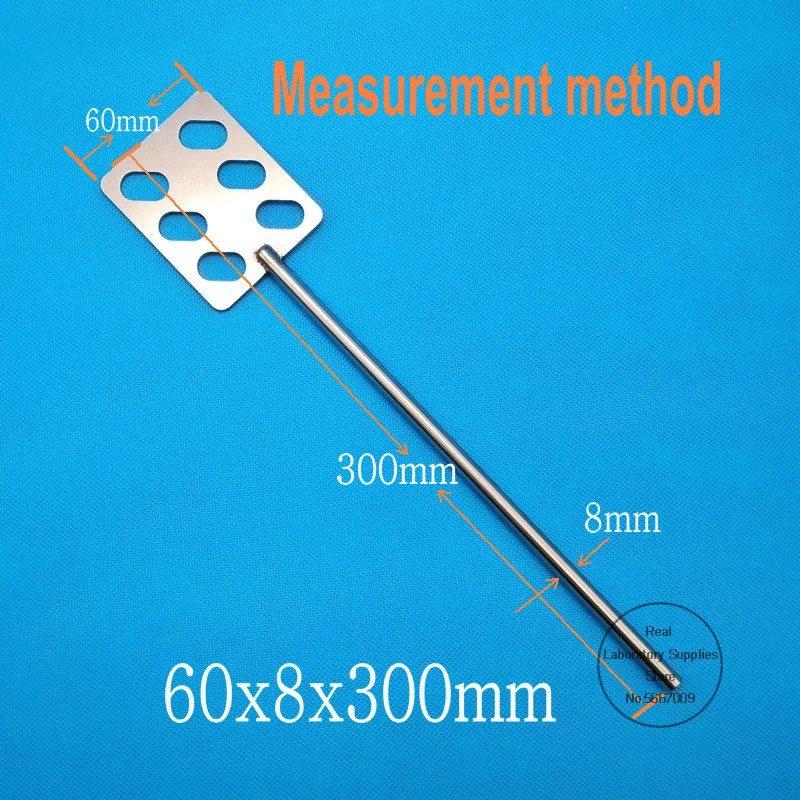 1pcs lab stainless steel square type blade paddle leaf-width 40mm 50mm 60mm 80mm impeller stirring blade with rod for sitrrer